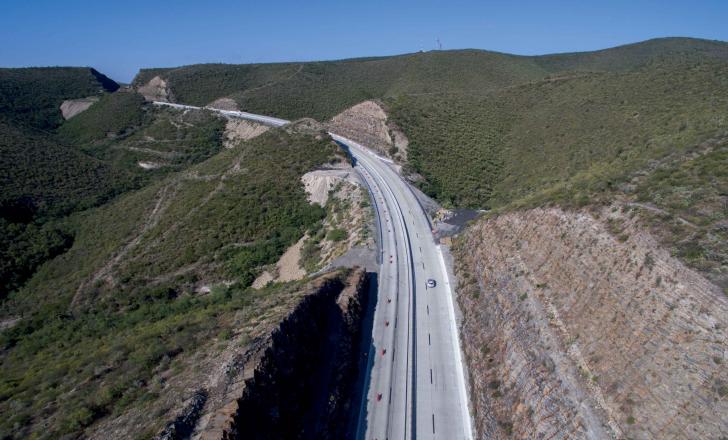 A concrete surface is now a feature of the busy Monterrey-Nuevo Laredo highway in Mexico Monterrey-Nuevo Laredo highway