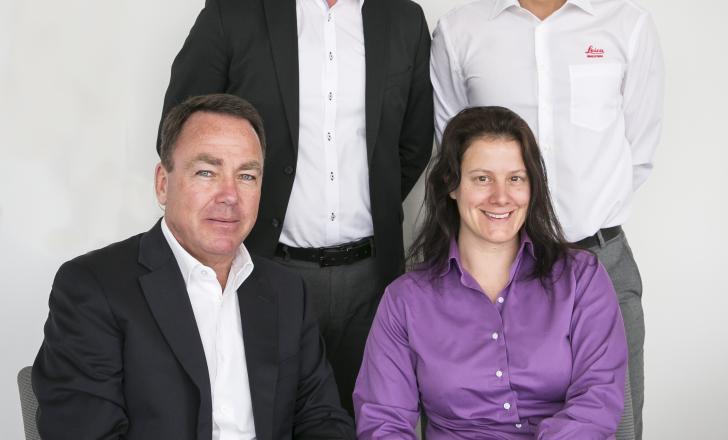 Johan Arnberg, Katherine Broder, Bradley Jacobs and Sten Kristensen of Leica Geosystems bauma 2016 Daily News Lecia Roundtable