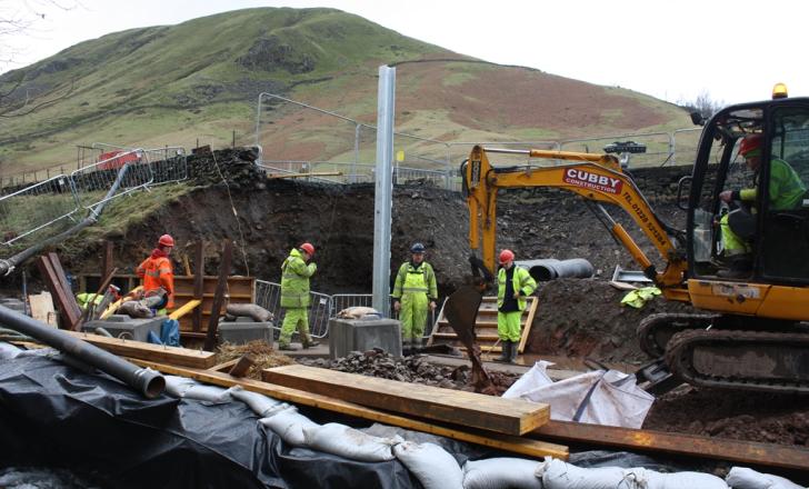 Improvements are being made to the A591 in Cumbria WH Barriers Cumbria Damaged road