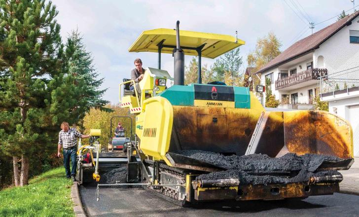 The Ammann pavers have worked successfully on this local road application Ammann paver