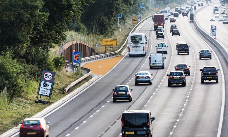 Highways England: safer with an orange UK's M3 motorway gets first orange emergency area