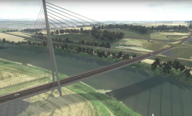 Artist impression of the planned Cross Tay Link bridge, the third bridge across the River Tay Cross Tay Link Bridge