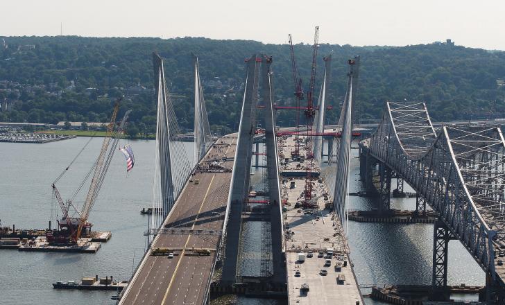 One down, one to go for the Governor Mario M. Cuomo Bridge - formerly the Tappan Zee Bridge US Tappenzee opening