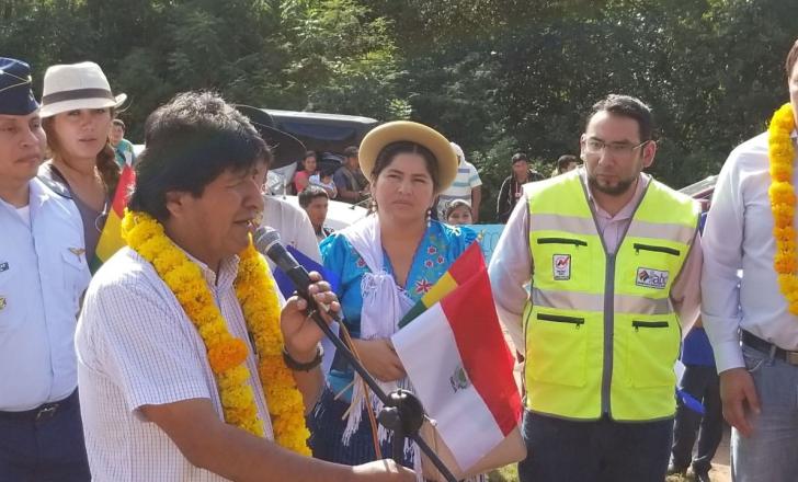 Bolivia’s president, Evo Morales, opened the new 61km road link in the country’s Chaco Region, which was built by IBT bolivia2.jpg