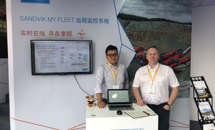 Pictured left to right: Lingnan Hua, Pota product manager for Sandvik Mobile Crushers & Screens, and Simon Unwin, sales and applications support manager Sandvik pic.jpg