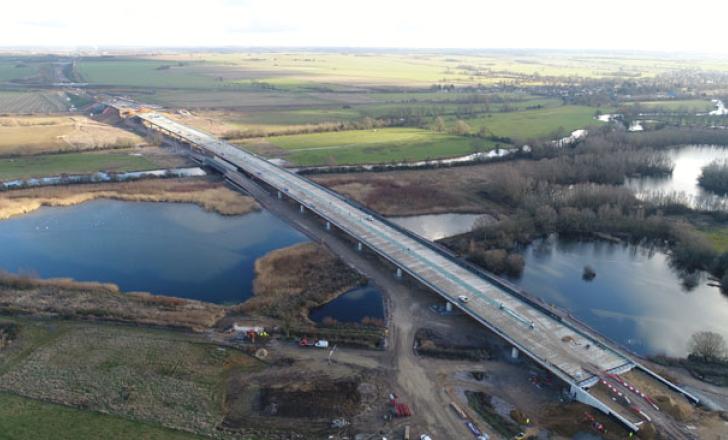 The River Great Ouse Viaduct stretches for 0.8km Mar 2019-UK-A14-Ouse - PIC 1.jpg