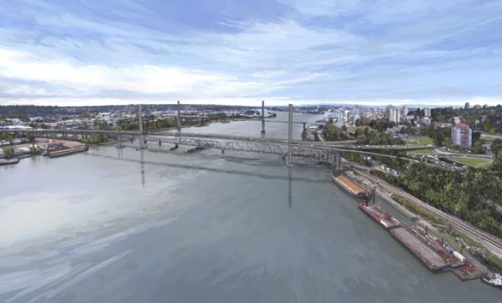 Artist impression of planned Pattullo Bridge replacement near Vancouver, Canada (photo: BC Ministry of Transportation and Infrastructure) Mar 2019-CANADA-PattulloReplacement.jpg
