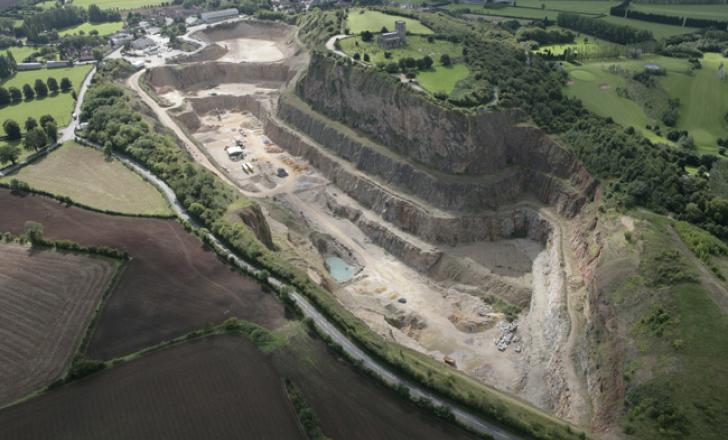 Breedon’s Breedon-on-the-Hill quarry in Leicestershire, England Breedon Quarry.jpg