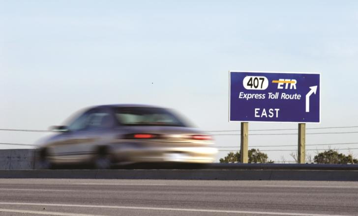 Open for business: Highway 407 East near Toronto, Canada (photo courtesy 407 ETR)