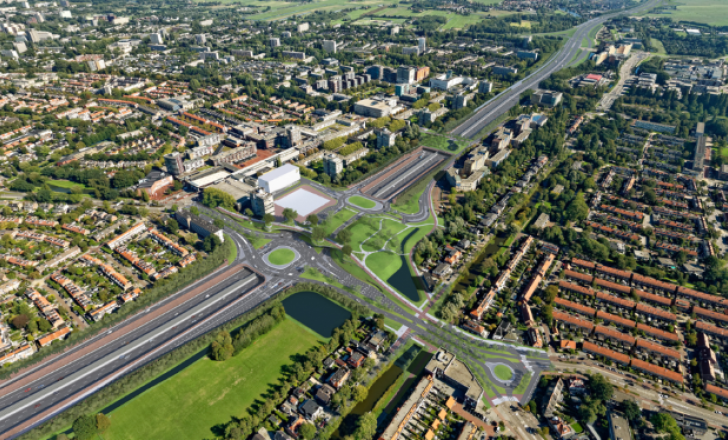 Plan view of A9 highway near Amstelveen after successful upgrade and expansion – image © courtesy of Fugro