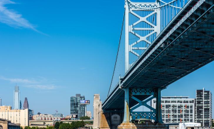 Upgrading work is being carried out on the iconic Benjamin Franklin Bridge in Philadelphia – image © courtesy of Matt Anderson, Dreamstime.com