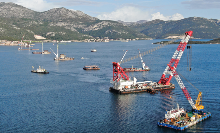 CRBC started construction in the Bay of Mali Ston in January 2019 (photo courtesy of Hrvatske ceste/Croatian Roads Authority)