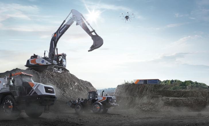Doosan's XiteCloud solution encompasses the entire construction process including drone-based surveys Doosan's XiteCloud solution