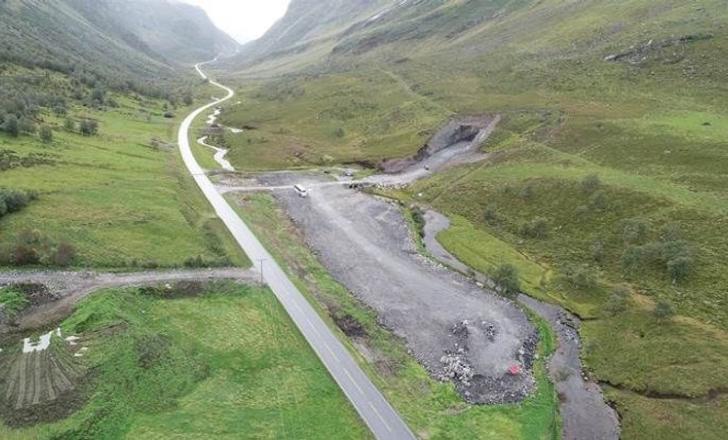 Preparation work next to tunnel and rig area in Indreeide (photo: Møre og Romsdal County municipality)