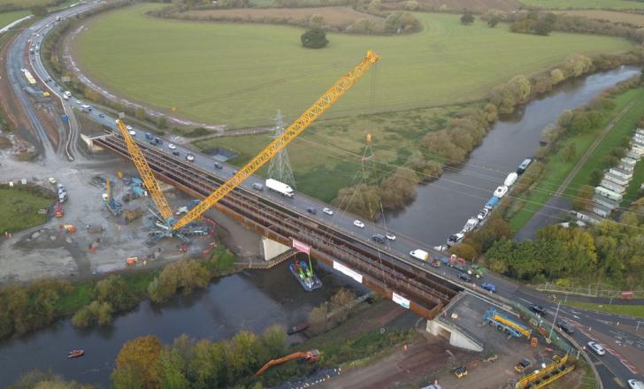 The Carrington Bridge is the first in the UK to feature a new steel grade - image © courtesy of Alun Griffiths Contractors Ltd
