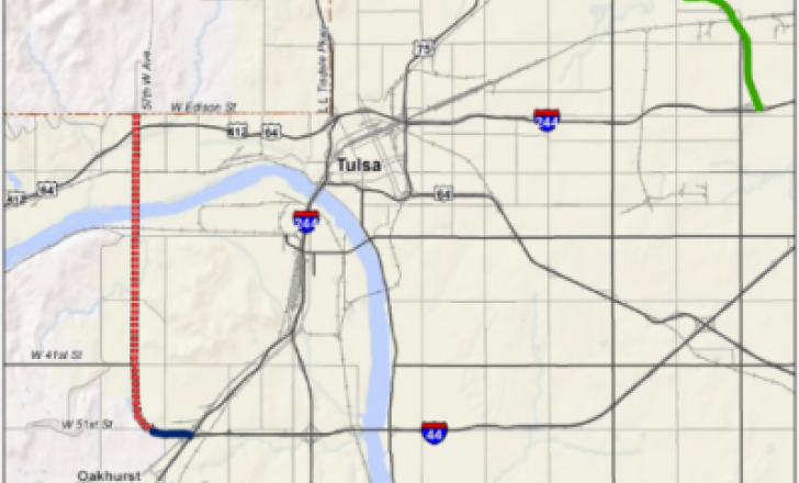 A new section of the orbital highway around Tulsa, Oklahoma will be completed in 2022 – image © courtesy of C&M Associates and the Oklahoma Turnpike Authority