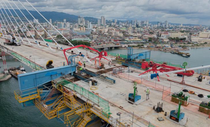Work on the Cebu bridge in the Philippines is progressing - image © courtesy of ACCIONA