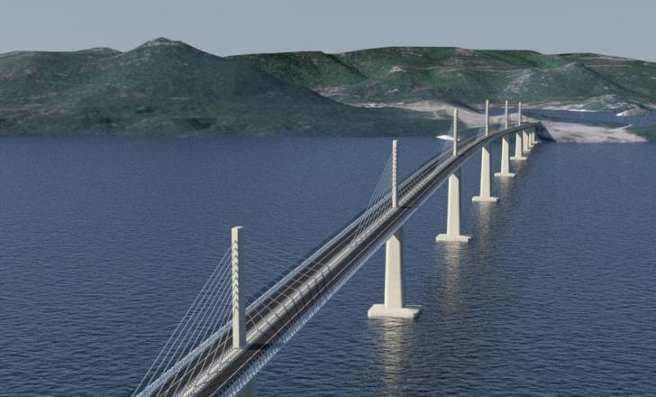 The bridge connects Croatia’s mainland at the town of Komarna with the town of Brijesta on the Pelješac peninsula (image courtesy Hrvatske Ceste)