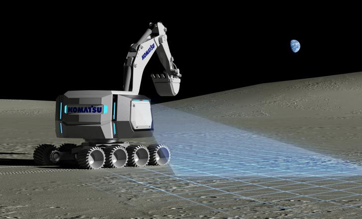 Komatsu is now working on autonomous construction machines for use in space