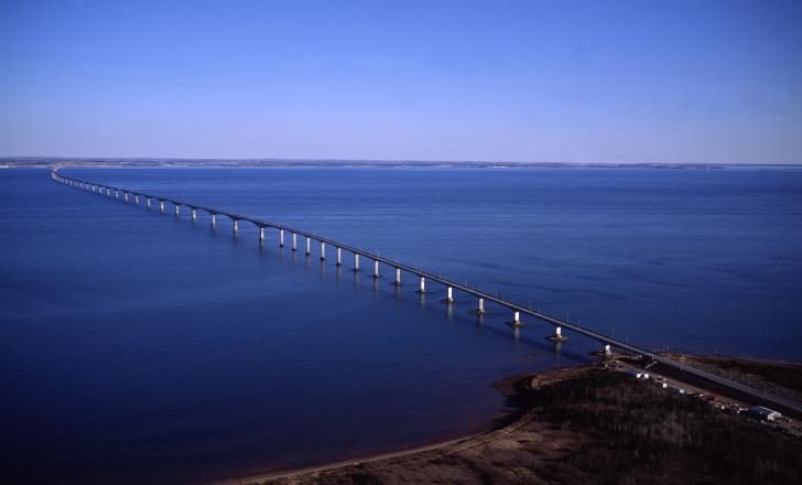 The 12.9km Confederation Bridge, which opened in 1997, connects Canada’s island province of Prince Edward Island to the mainland province of New Brunswick