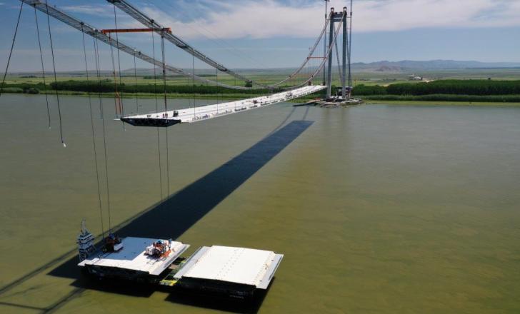 Romania’s new Braila Bridge project is now around 67% complete - image © courtesy of Webuild