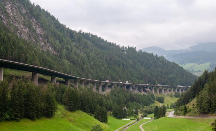 The Brenner A13 rises through the Tyrol in Austria (© Goldilock Project/Dreamstime)