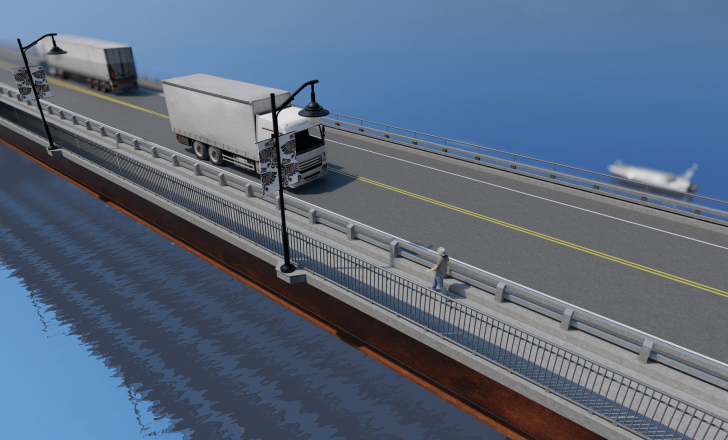 The new bridge will handle larger commercial vehicles carrying goods to the Yukon and the US state of Alaska, directly to the west. (image courtesy Yukon Department of Highways)