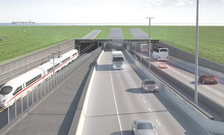 The tunnel will consist of 79 standard 217m-long elements around 10m high with two highway tubes, one emergency tube and two rail tubes (image courtesy of Femern)