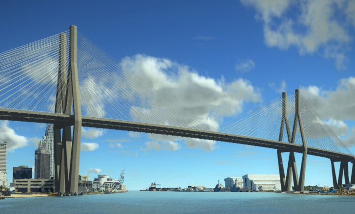 Construction is expected to start next year on the six-lane toll bridge over the Mobile River channel (image courtesy Alabama Department of Transporation/Mobile Bridge and Bayway project)