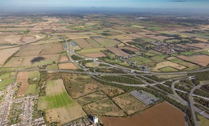 Computer generated image of the Lower Thames Crossing A13 junction