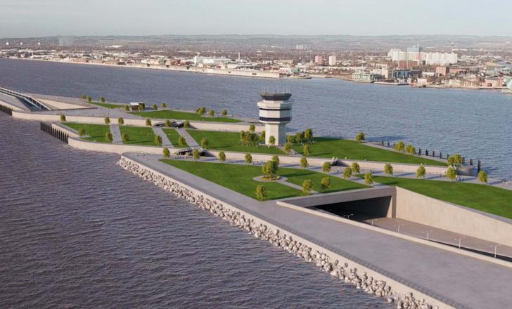 A free-flowing route – effectively an A63 bypass - would run along a causeway and through a tunnel to take traffic from the city docks (image courtesy LagoonHull)