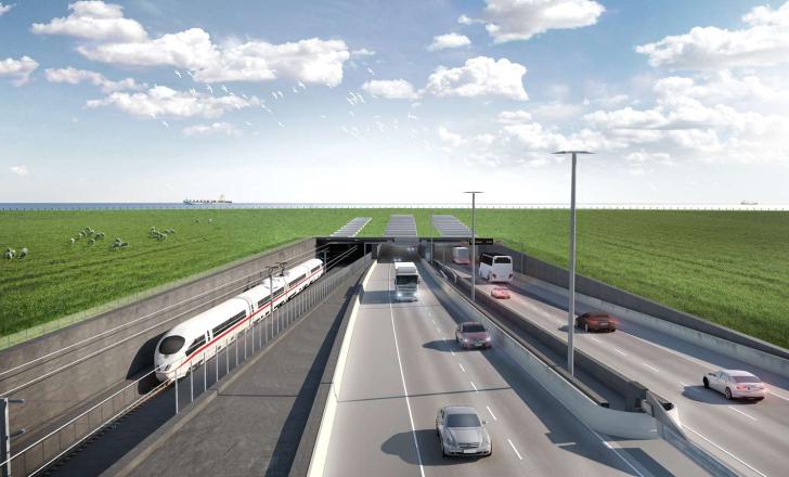 The Fehmarnbelt Tunnel will comprise a dual-track railway and a four-lane motorway under the Baltic Sea (artist image courtesy Femern A/S)