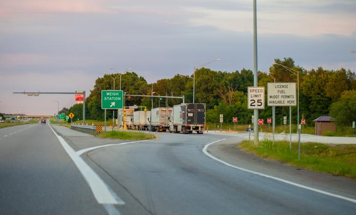 Time consuming weigh station work and damage to highways through increased truck traffic is a major reason for many countries increasing the use of WiM system (image © Florin Seitan/Dreamstime)