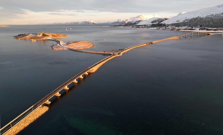 The North Island Road – the English translation - includes 13km of under-sea tunnels, three concrete bridges of 800m, 200m and 110m as well as 2.7km of road on reclaimed land (image © Henrik Knarvik/Møre og Romsdal fylkeskommune)