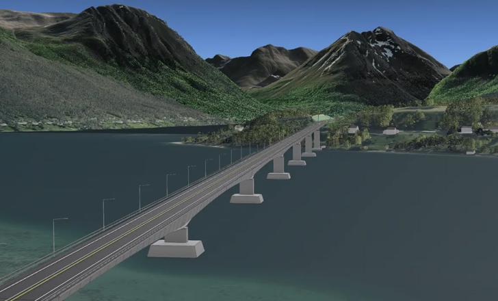 Construction of the bridge and highway is expected to start at the beginning of next year and end in July 2026 (image courtesy Norwegian Public Roads Administration - Statens vegvesen)