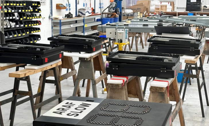 The signs are all being manufactured and rigorously tested at Swarco’s factory in Melsonby in the English county of North Yorkshire (image courtesy Swarco UK & Ireland) The signs are all being manufactured and rigorously tested at Swarco’s factory in Melsonby in the English county of North Yorkshire (image courtesy Swarco UK & Ireland)
