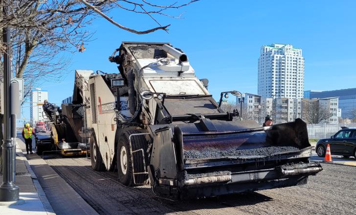 Travel lanes along Atlantic Avenue will be reduced from four lanes to two lanes, with a centre turn lane and bike lanes on each side (image courtesy City of Atlantic – Government)