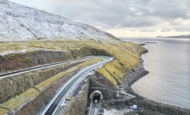 The Sandoy Tunnel crosses the Skopunarfjørður – the strait between Sandoy and Streymoy islands – connecting the port of Gamlarætt on Streymoy to Traðardalur in central Sandoy, south of Streymoy Island (image couirtesy NCC)
