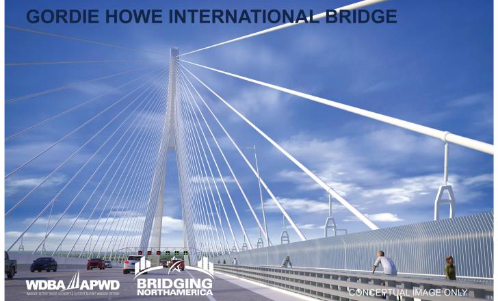 The Gordie Howe International Bridge, when it opens, will enhance community connectivity and mobility opportunities for all users, according to the Michigan Department of Transportation (image courtesy Windsor-Detroit Bridge Authority)