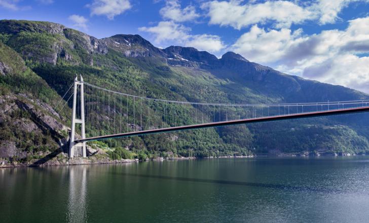 The Hardanger Bridge, in Vestland, is the longest suspension bridge in Norway (image © Bj rn Wylezich/Dreamstime)