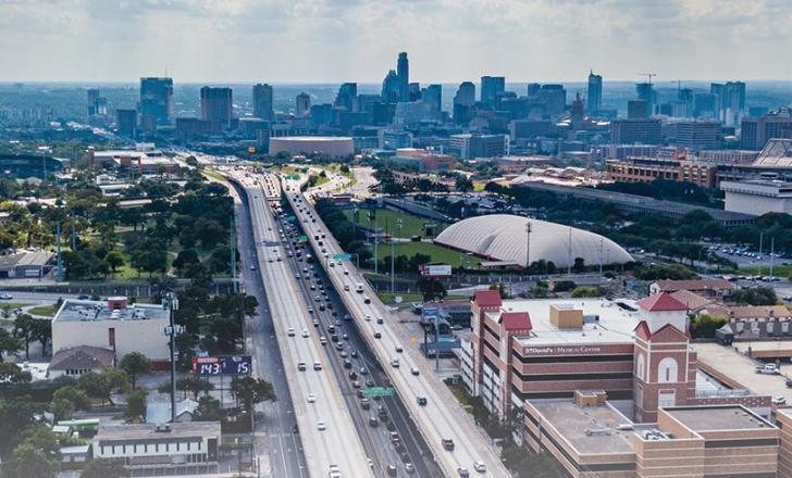 WSP will provide engineering services for the 3km I-35 Capital Express Central Downtown (CapEx-C Downtown) Corridor reconstruction through Austin, Texas - image courtesy of WSP