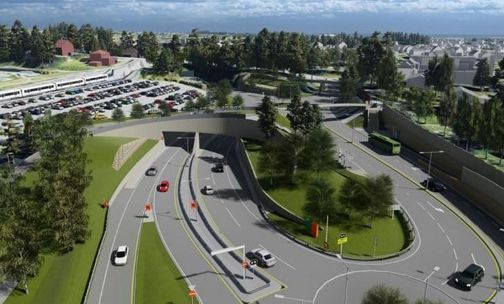 The 1.5km-long tunnel will be a new county road connection between Gjønnes and E18 at Strand (image courtesy Norwegian Public Roads Administration – Statens vegvesen)