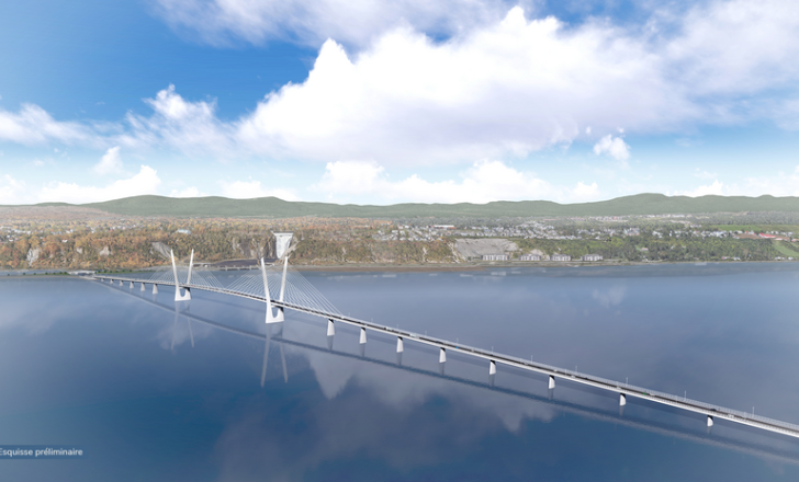 The new 2.1km-long cable stayed Île d’Orléans Bridge will replace a similarly named bridge that opened in 1935 but which will be demolished upon completion of the new structure (image courtesy Quebec government's Department of Transportation and Sustainable Mobility)