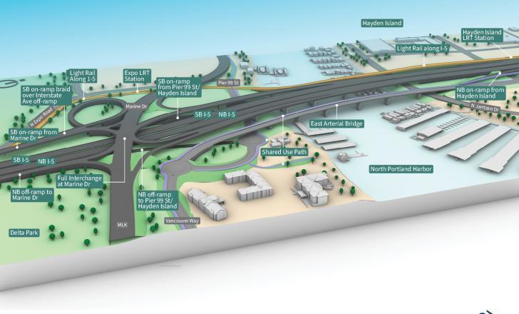 The proposal will be built to the latest seismic standards (image courtesy Interstate Bridge Replacement Program)