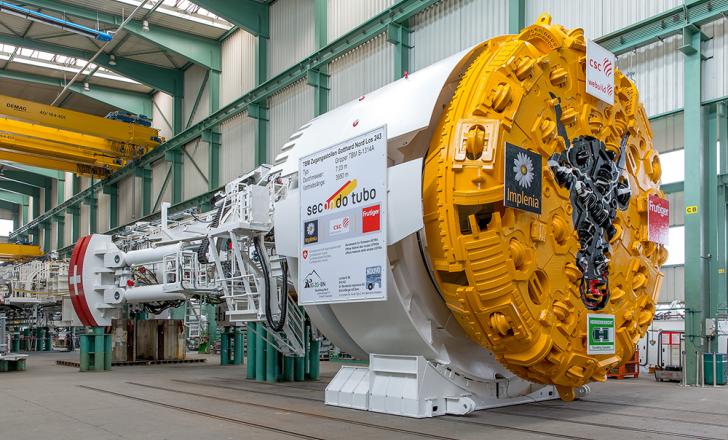 Herrenknecht is supplying the TBM for use in driving a new Gotthard Tunnel tube