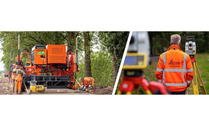 Roos Groep and Leica Geosystems have come together to deliver electric slipforming with machine control technology Roos Groep and Leica Geosystems have come together to deliver electric slipforming with machine control technology