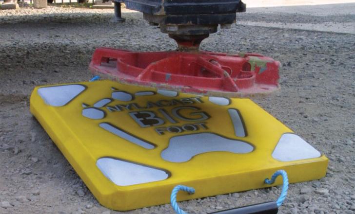 The Nylacast Bigfoot showcased at Intermat 2012 is said to be an industry-leading crane outrigger pad. Nylacast Bigfoot