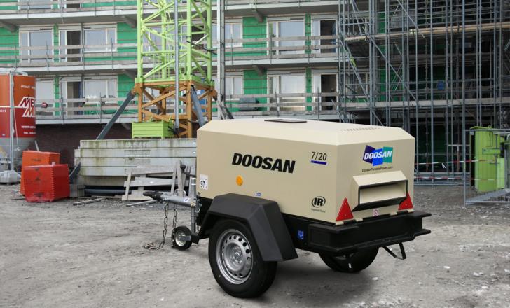 Doosan 7/20 portable compressor is among the machines that will be taking part in the new company branding scheme. Doosan 7/20 portable compressor