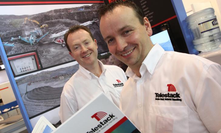 Malachy Gribben and Padraig McDermot launching the TC421 Telestack Mobile conveying system