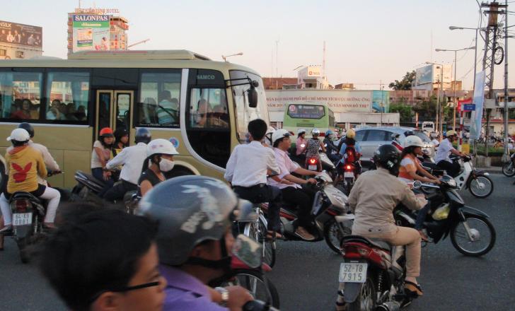 Congestion is a major problem in Ho Chi Minh City, Vietnam, where there are plans to charge drivers entering the city centre. (Pic: Clare Smith) WH Sept 10 P 10